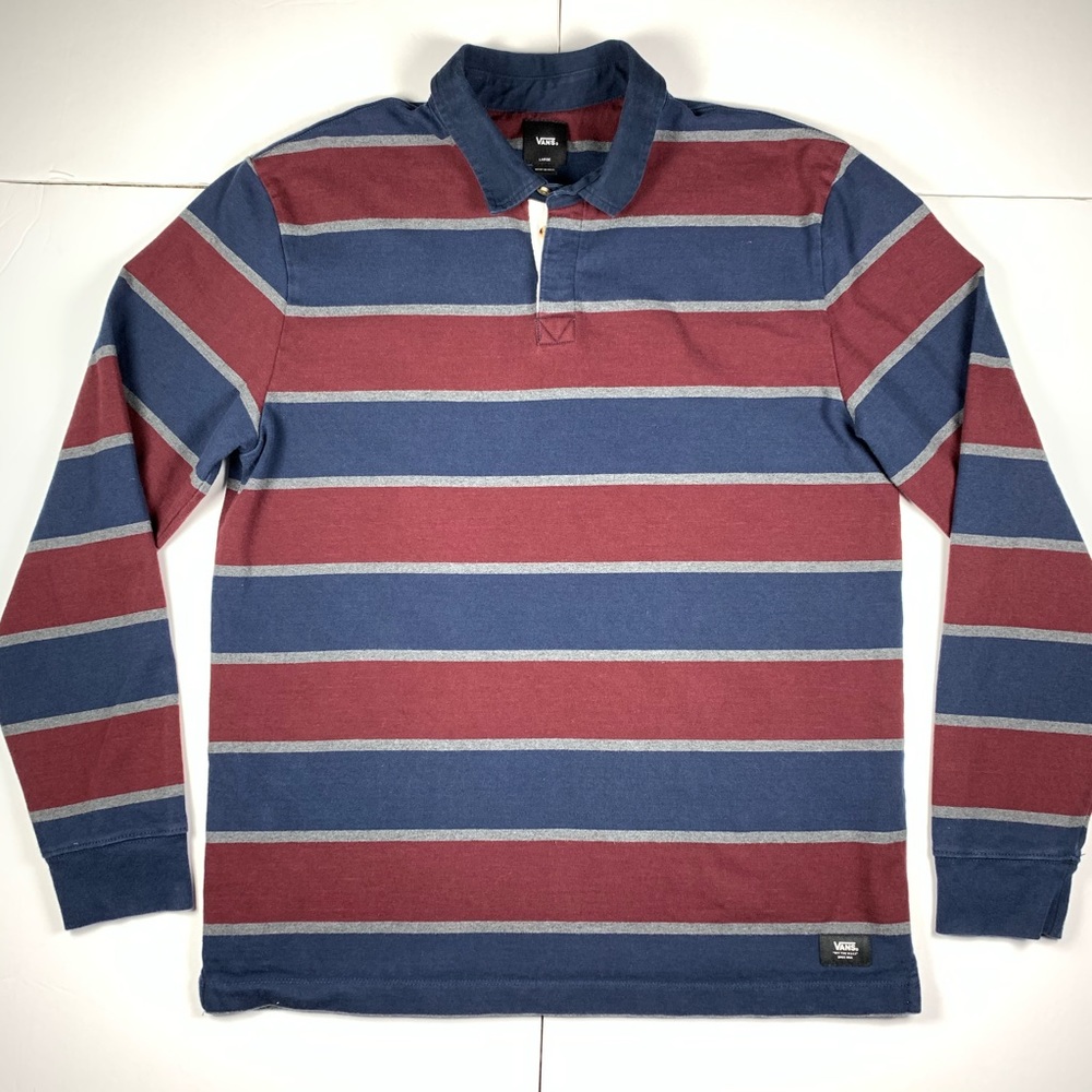 VANS Long Sleeve Striped Shirt Mens Large